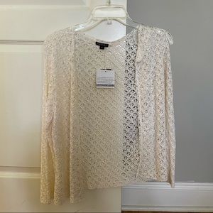 NWT Lafayette Beaded Cream Cardigan